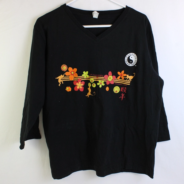L. A. T Fung Loy Kok Taoist Tai Chi '20th Anniversary' Black Shirt Women's XL