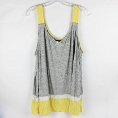 Simply Vera Yellow Gray White Tank Top Women's Size 3X