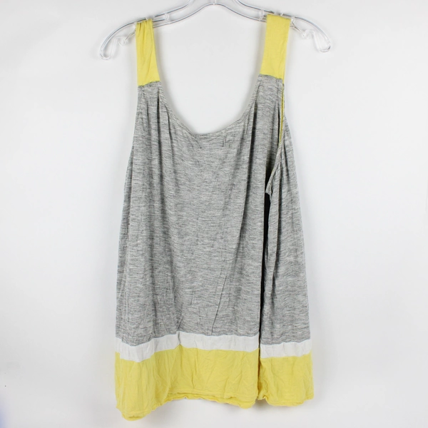 Simply Vera Yellow Gray White Tank Top Women's Size 3X