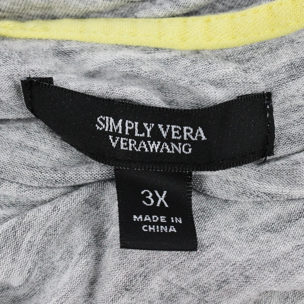 Simply Vera Yellow Gray White Tank Top Women's Size 3X