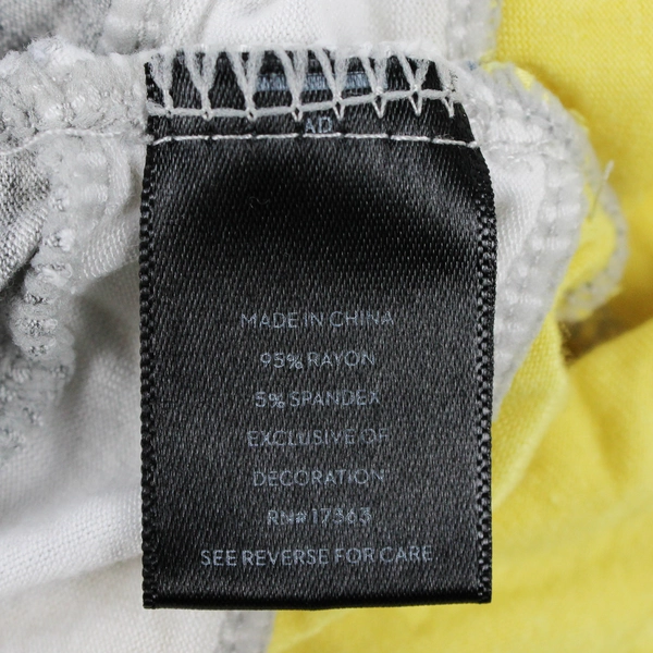 Simply Vera Yellow Gray White Tank Top Women's Size 3X