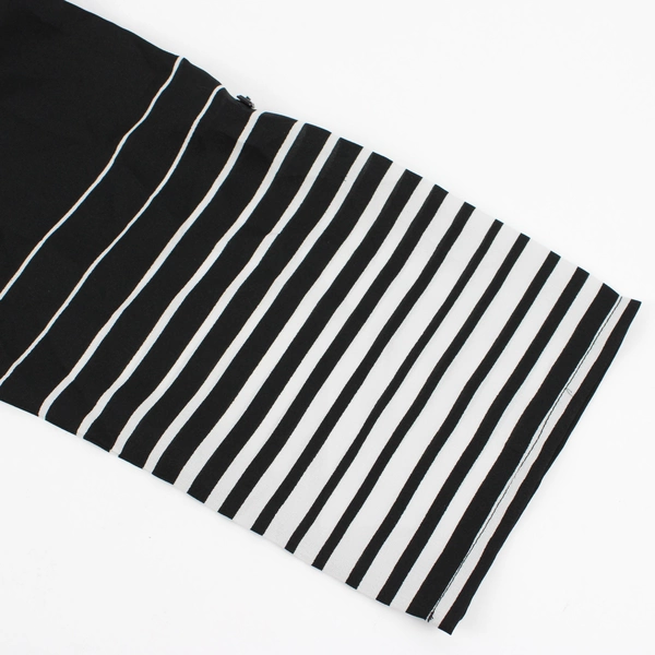 Denim 24/7 Black and White Striped 3/4-Sleeve Stand Collar Blouse Women's 14W