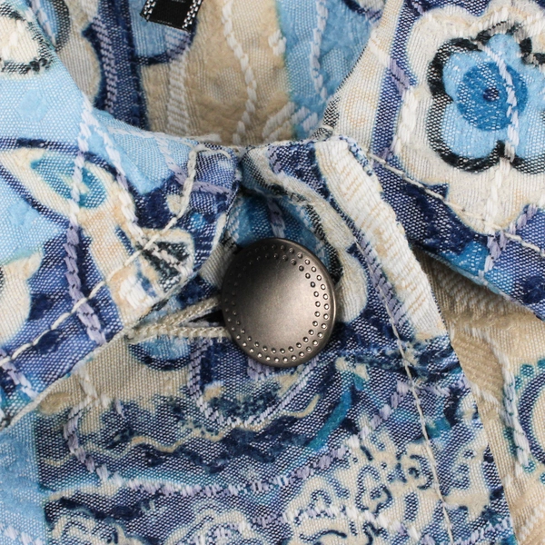 Silver Krossing Beige And Blue Floral Paisley Jacket Women's XL