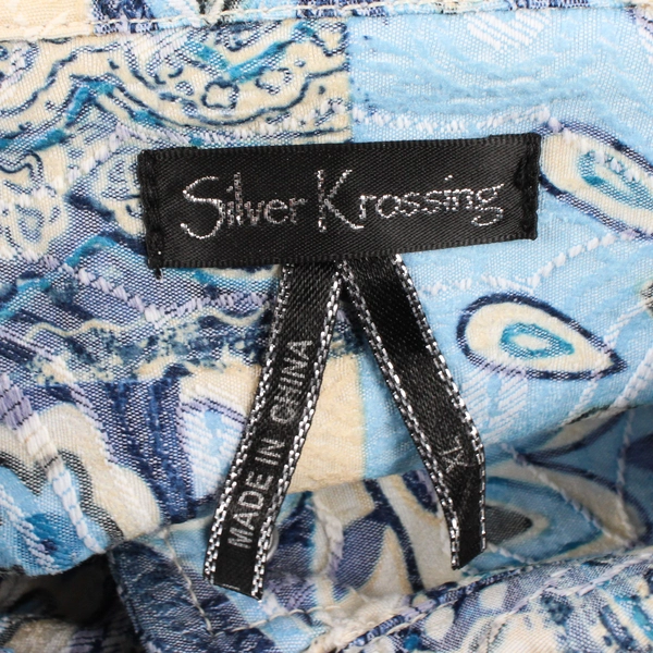 Silver Krossing Beige And Blue Floral Paisley Jacket Women's XL