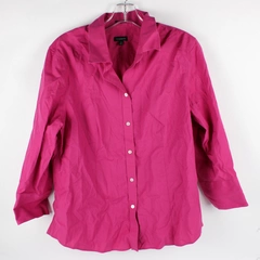 Talbots Fuchsia Pink Wrinkle-Resistant Button-Up Women's Size 14