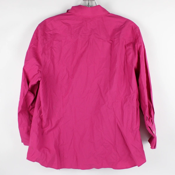 Talbots Fuchsia Pink Wrinkle-Resistant Button-Up Women's Size 14