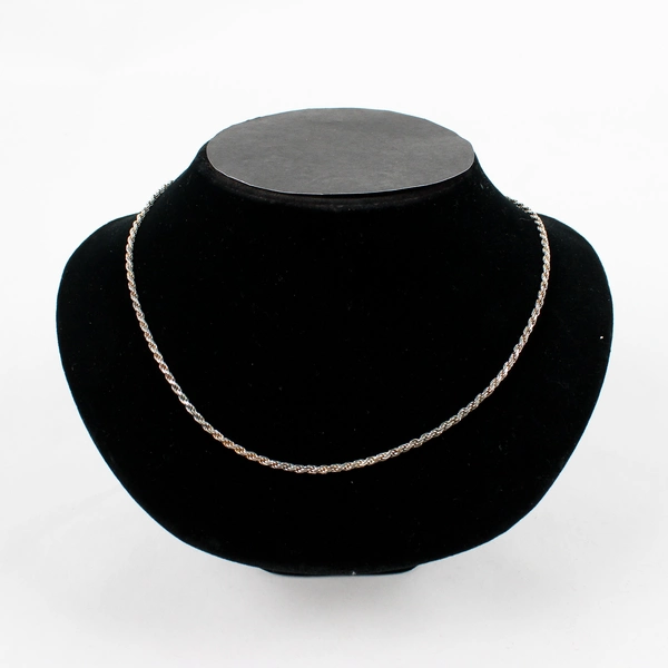 925 Sterling Silver Twisted Rope Chain Necklace From Italy 15 inch