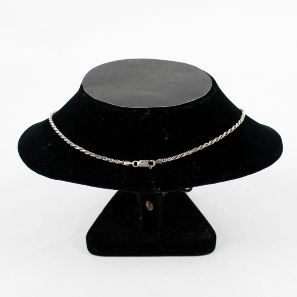 925 Sterling Silver Twisted Rope Chain Necklace From Italy 15 inch