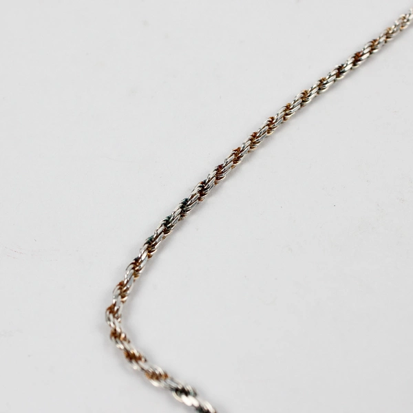925 Sterling Silver Twisted Rope Chain Necklace From Italy 15 inch