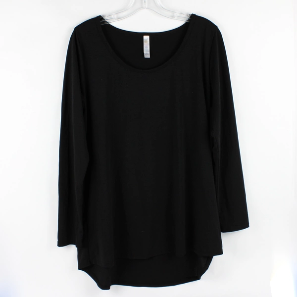 Lot of 2 LuLaRoe Long-Sleeve T-Shirts Women's Large Black and Taupe