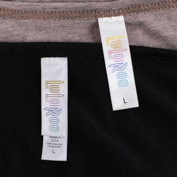 Lot of 2 LuLaRoe Long-Sleeve T-Shirts Women's Large Black and Taupe