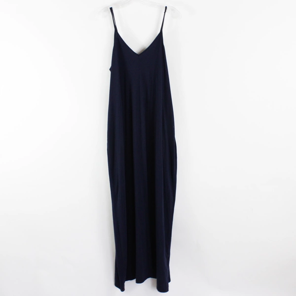 Zenana Premium Navy Blue Spaghetti Strap Maxi Dress Women's Size Large