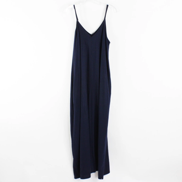 Zenana Premium Navy Blue Spaghetti Strap Maxi Dress Women's Size Large