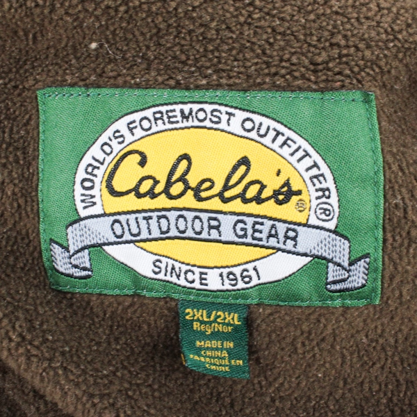 Cabela's Beige Fleece-Lined Hooded Zip-Up Jacket Men's Size 2XL