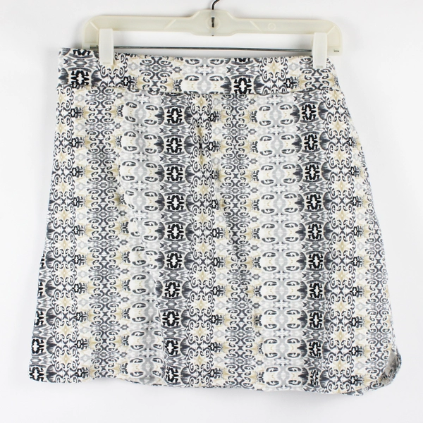 Croft & Barrow Gray Beige White Ikat Pattern Skort Women's XL