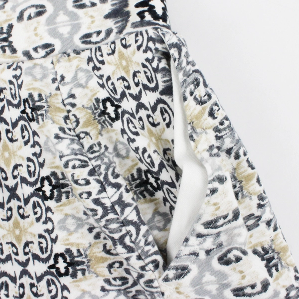 Croft & Barrow Gray Beige White Ikat Pattern Skort Women's XL