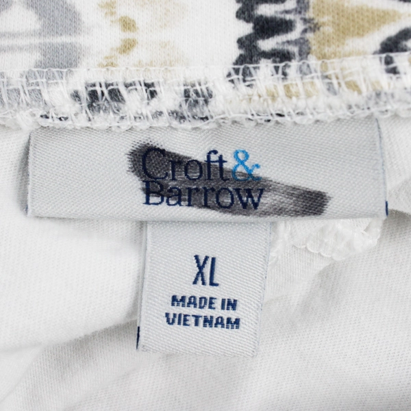 Croft & Barrow Gray Beige White Ikat Pattern Skort Women's XL