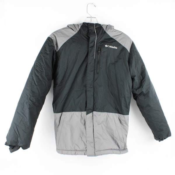 Columbia Gray and Black Hooded Puffer Jacket Youth Large 14/16
