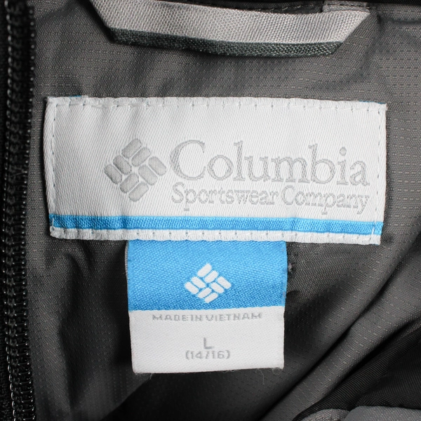 Columbia Gray and Black Hooded Puffer Jacket Youth Large 14/16