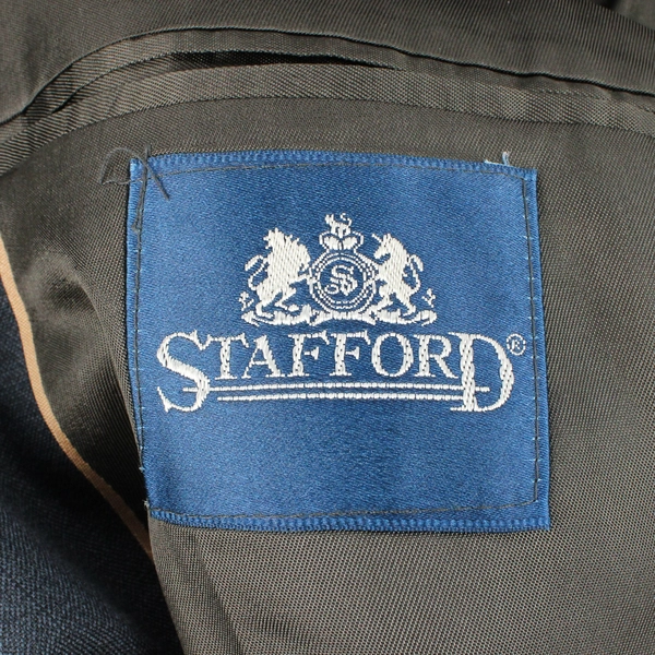 Stafford American Craftsman Made In USA 2PC Suit Gray Men's 46R