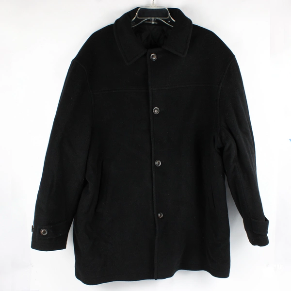 London Fog Black Wool Pea Coat Men's Size Large