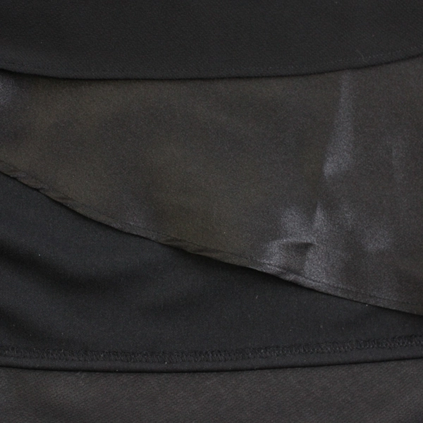 Unbranded Women's 24W Black Layered Skirt with Beaded Floral Detailing 