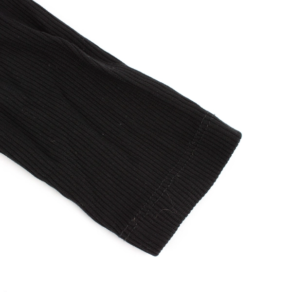 Marine Layer Women's S Black Ribbed Long Sleeve Midi Dress 