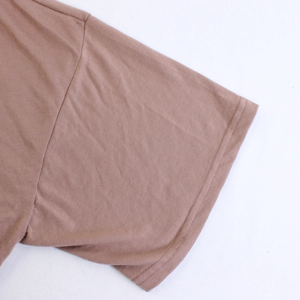 Nasty Gal Women's 8 Brown Short Sleeve Crop Top with Cinch Waist