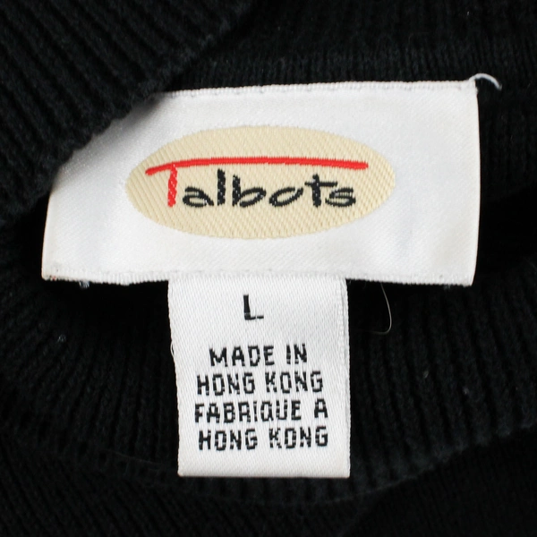 Talbots Women's L Black Turtleneck Knit Long Sleeve Pullover