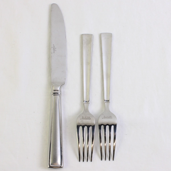 Lot Of 3 Cambridge Silver Adams Satin Flatware 2 Salad Forks & Dinner Knife