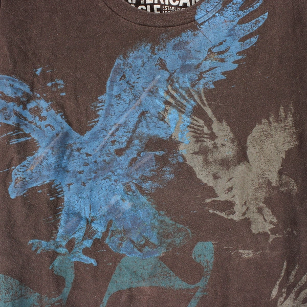 American Eagle Outfitters Brown Short Sleeve Graphic T Men’s Size M Classic Fit