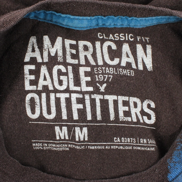 American Eagle Outfitters Brown Short Sleeve Graphic T Men’s Size M Classic Fit