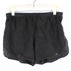Asics Women's Black Athletic Activewear Shorts size M With Liner Elastic Waist
