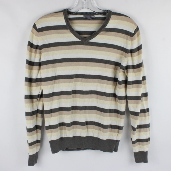 H&M Women's Pullover Multi-Color Striped Long Sleeve V-Neck Sweater Size S
