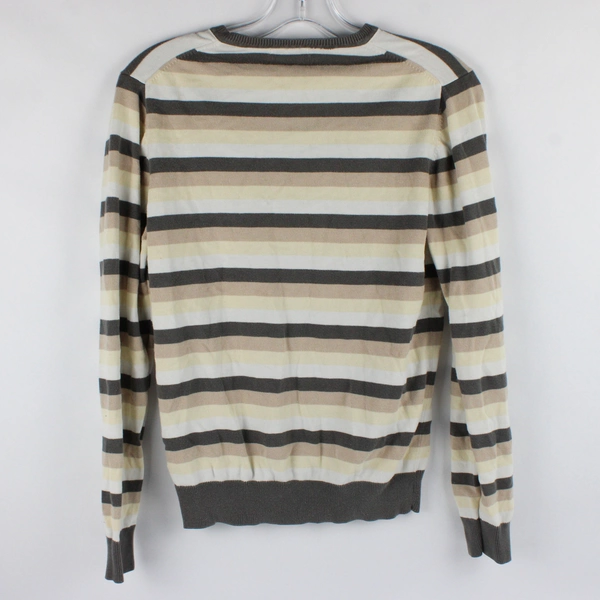 H&M Women's Pullover Multi-Color Striped Long Sleeve V-Neck Sweater Size S
