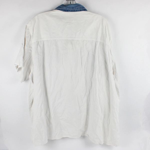 Bobbie Brooks Woman Embroidered Plus Size Short Sleeve Shirt 26W/28W White