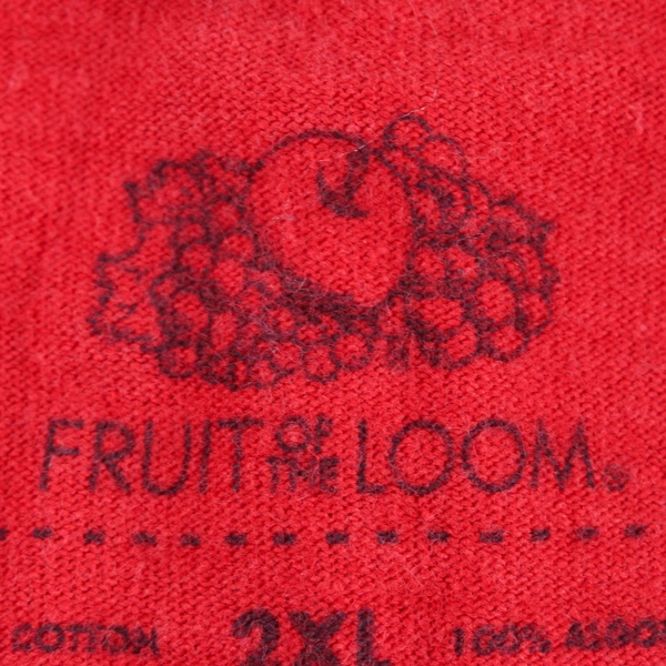 Vintage Fruit of the Loom Men's Red Muscle Sleeveless T-Shirt Size 2XL