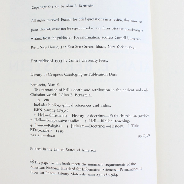 The Formation of Hell Hardcover by Alan E. Bernstein