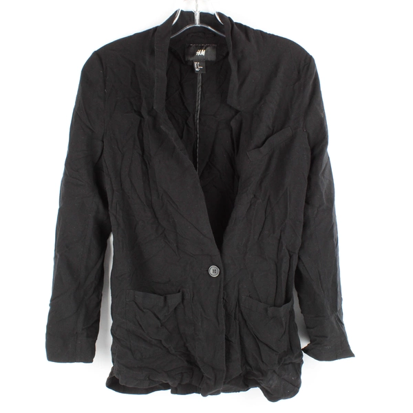 H&M Women's Stylish Jacket Long Sleeve Black With Pockets Lined Sleeves Size 2