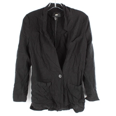 H&M Women's Stylish Jacket Long Sleeve Black With Pockets Lined Sleeves Size 2