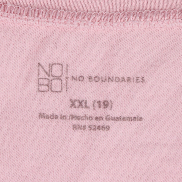 No Boundaries Women's T-Shirt Pink Round Neck Short Sleeve Junior's Size XXL