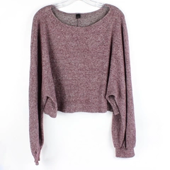 Unbranded Purple Dolman Sleeve Pullover Cropped Sweater Women's Size XL