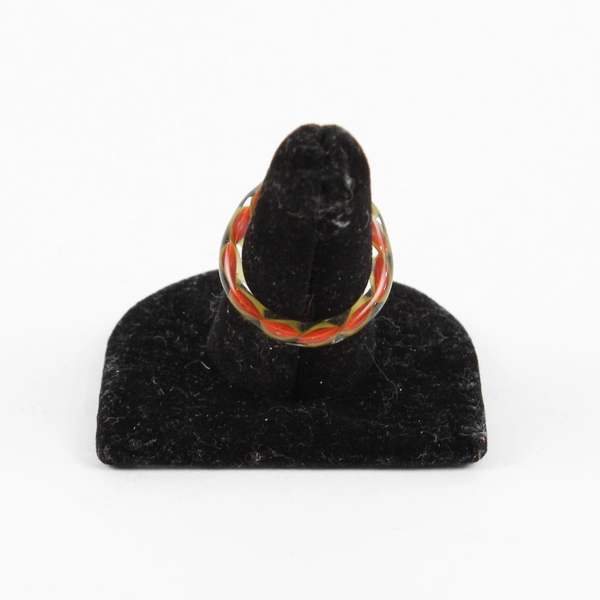 Hand Blown Glass Multicolor Alien Ring Size 6 1/2