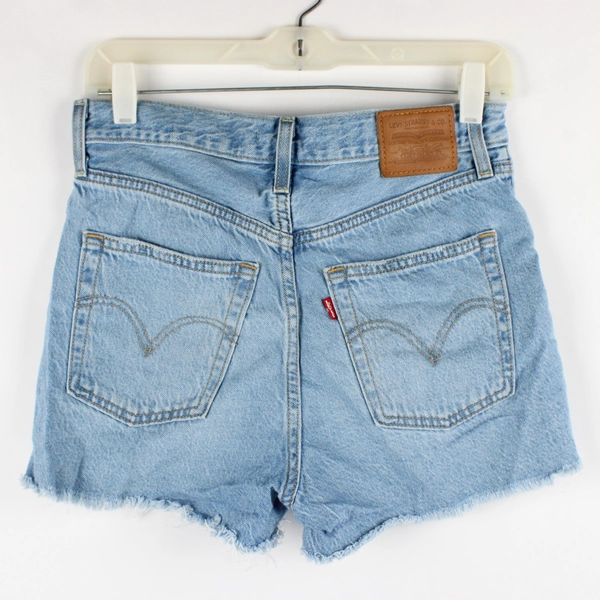 Levi's Women's 27 Light Wash Distressed Ribcage Shorts 