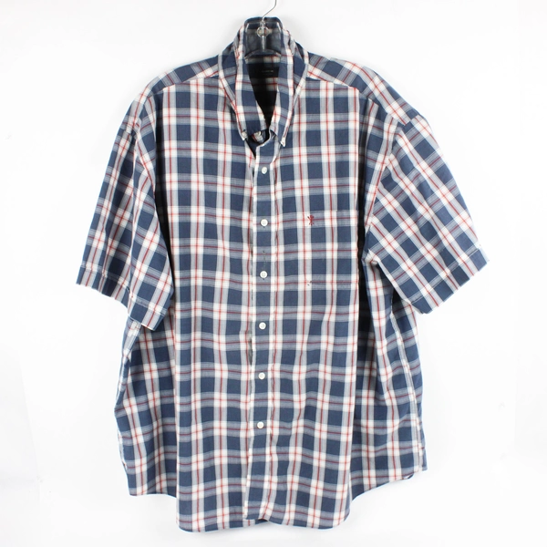 Arrow Short Sleeve Button Up Shirt Red/White/Blue Plaid Men's XXL