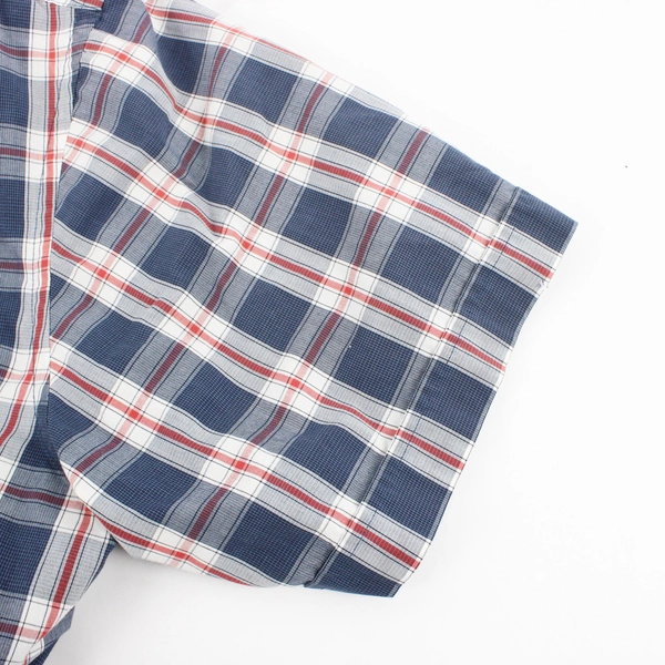 Arrow Short Sleeve Button Up Shirt Red/White/Blue Plaid Men's XXL