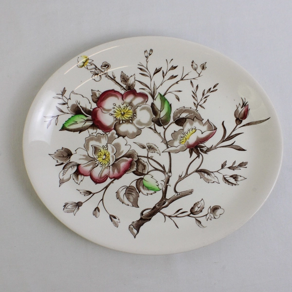 Alfred Meakin Wild Rose (Coupe) Pattern 12" Oval Serving Platter Ceramic