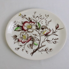 Alfred Meakin Wild Rose (Coupe) Pattern 12" Oval Serving Platter Ceramic