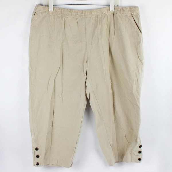 Cathy Daniels Women's 2XL Beige Cotton Capris