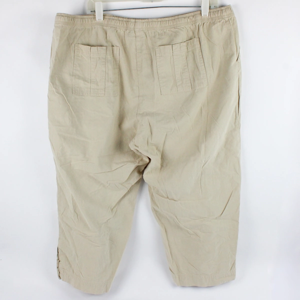 Cathy Daniels Women's 2XL Beige Cotton Capris
